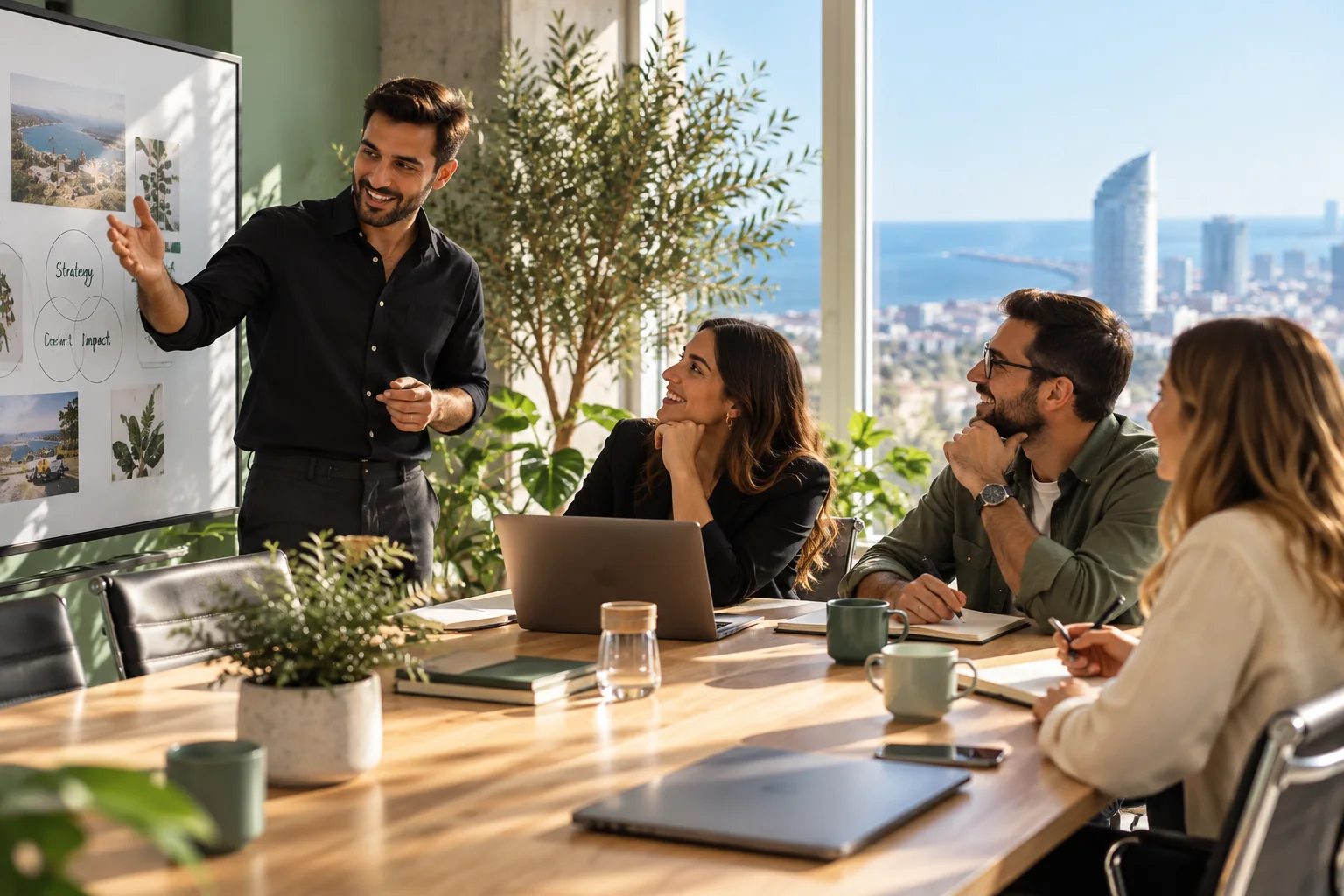 Neverstone team discussing a client strategy